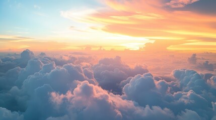 Wall Mural - Beautiful sky over clouds at sunset time