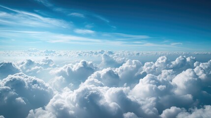 Wall Mural - Cloudscape - Blue sky and white clouds, wide panorama