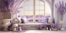  Provence-style Interior, With Lavender And Antique Composition By The Window.
