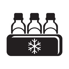 Sticker - Cold bottle drink logo icon,design vector illustration template