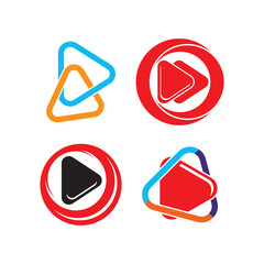 Sticker - Play button logo icon design vector illustration