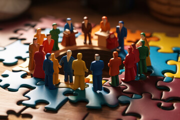 Wall Mural - a jigsaw puzzle coming together seamlessly, portraying the cohesive and ingenious nature of a well-d