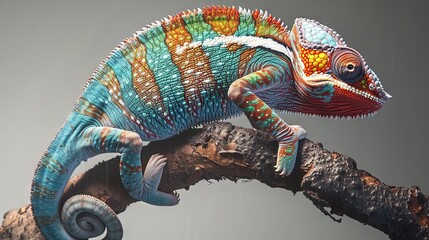 Wall Mural - chameleon on a branch