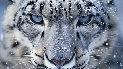 Wall Mural - snow leopard head