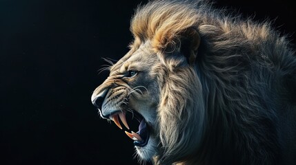 Wall Mural - portrait of a lion roaring