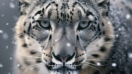 Wall Mural - snow leopard portrait