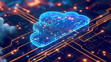 Wall Mural - Cloud computing concept