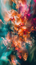 Whimsical Orchids Dance In Ethereal Light, Dreamy Background
