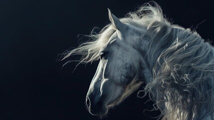 Wall Mural - white horse portrait