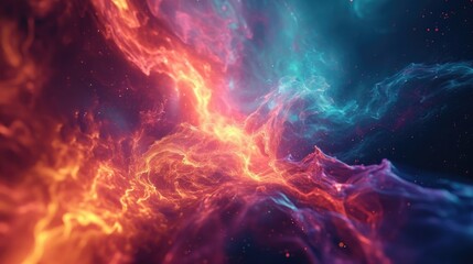 Wall Mural - organic and fluid shapes intertwine and radiate evoking a cosmic atmosphere filled with pulsating sy