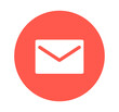 シンプルな赤色のメールアイコン
