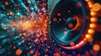 Wall Mural - a closeup of a single speaker seemingly ordinary and unuming until it suddenly bursts into a dazzlin