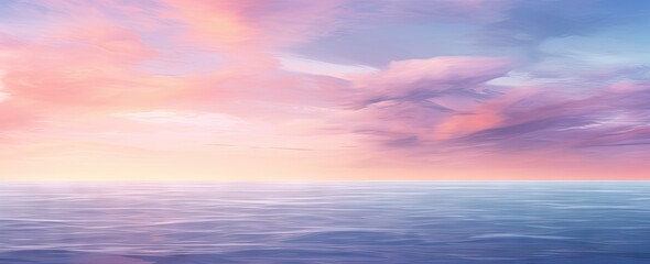 Sticker - a blurred colorful landscape with beautiful sky and clouds reflected by a big ocean