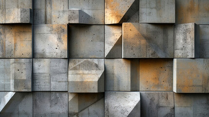  Concrete texture with applied geometric shapes adding interest to the surfac
