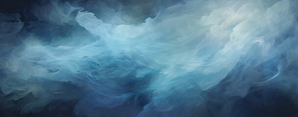 Wall Mural - dark blue ocean with waves and blue clouds in a blue background