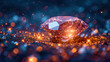 © JVLMediaUHD - Diamond with a reflection of the starry sky a reflection of light, creating the impression of the starry sky, gives the diamond maje