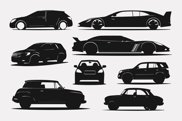 Collection of fantastic car silhouettes