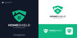 Geometric home shield logo design template