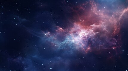 Wall Mural - Space background with realistic nebula and shining stars. Neural network AI generated art