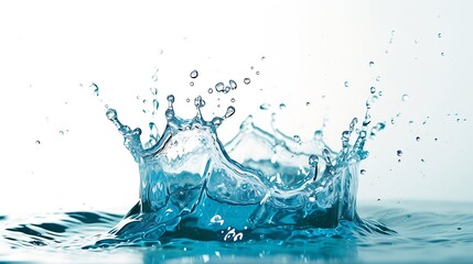 Poster - Blue water splash isolated on white background. : Generative AI