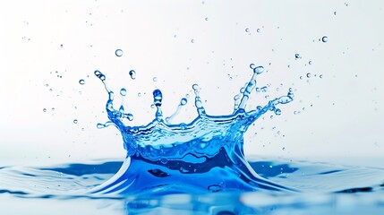 Poster - Blue water splash isolated on white background. : Generative AI
