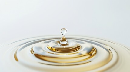 Poster - Natural water drop isolated on white background. : Generative AI