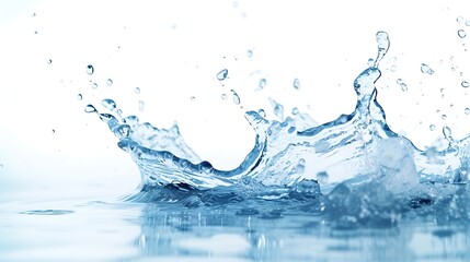 Poster - Blue water splash isolated on white background. : Generative AI