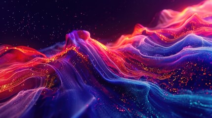 Wall Mural - the pulsing rhythm is visualized through a stunning display of liquid waves as the equalizer transfo
