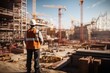 © CStock - A civil engineer standing and looking at construction site.