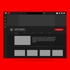 Video player modern. Views, play, pause Vector illustration. Netflix. UI. UX. User interface user experience. Youtube
