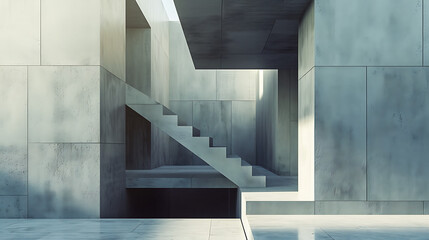 Wall Mural - Minimalistic modern architecture, geometry, building