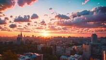 City ​​sunset Video