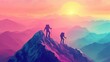© IR-Creative - silhouette of a person on the top of the mountain