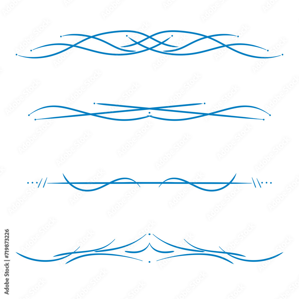 set of blue borders line decoration element png file transparent ...