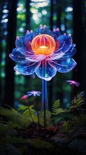 Image Of Flowers Emitting Neon Lights