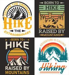 Wall Mural - Hiking Outdoor T-Shirt Design, Hiking tee