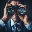 © Sergei - businessman looking through binoculars