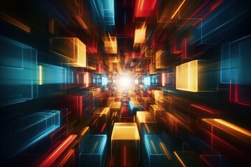 Wall Mural - 3d rendering abstract cubes background