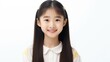 © Fotograf - A young girl with long hair is wearing a white shirt. This versatile image can be used in various contexts