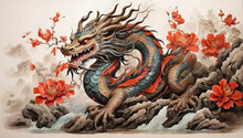 Traditional Chinese Dragon Painting Wallpaper