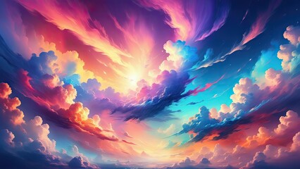 Wall Mural - Colorful clouds in fantasy. Fairytale. Artistic background
