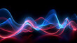 red blue wavy neon lines electronic music 