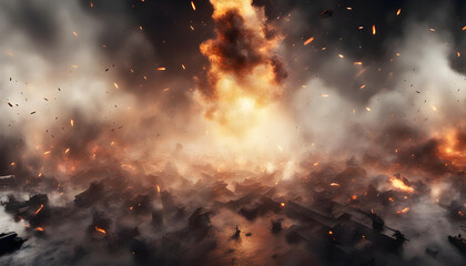 dark smoke with sparks and fire - abstract 3d rendering