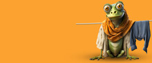Funny Frog With Dress Banner