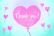© 凍玻璃 - Thank youカード・ハートの風船ポストカードサイズ