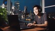 © Zidane - Person working as a podcaster in the office