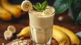 Fototapeta Do pokoju - Glass of banana smoothie