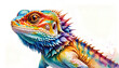 colorful watercolor bearded dragon