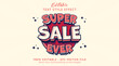 Editable text effect Super Sale 3d promotion cartoon style