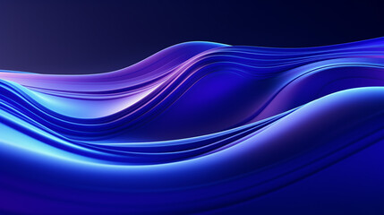 abstract blue background with purple and blue glowing curve. 3d render 